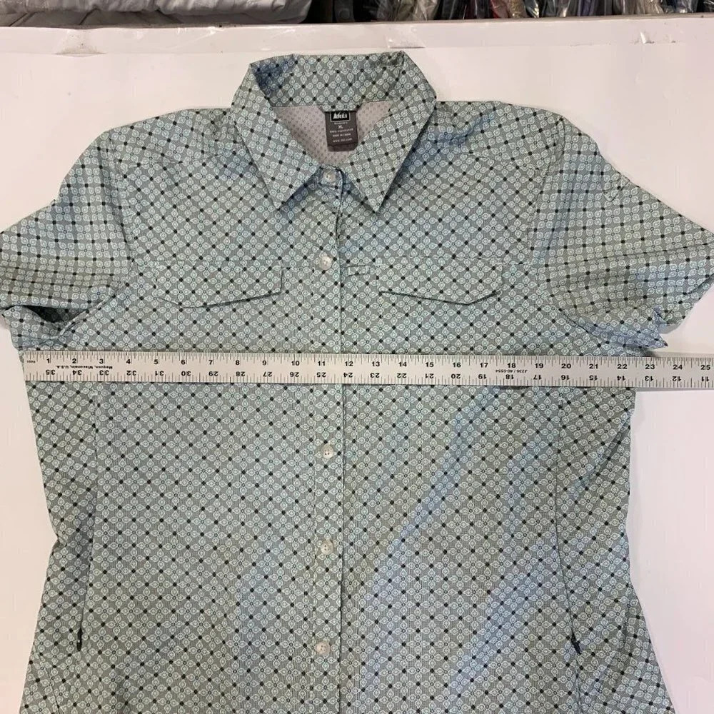 REI Co-op Sahara‎ Button Up Outdoor Short Sleeve Shirt in Asphalt Floral Size XL - Picture 8 of 10